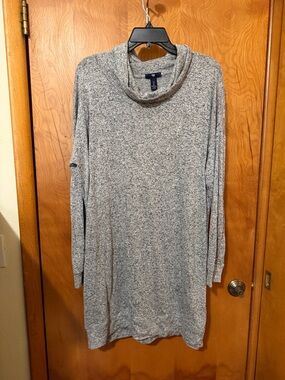 GAP Heather Gray Cowl Neck Sweater Dress